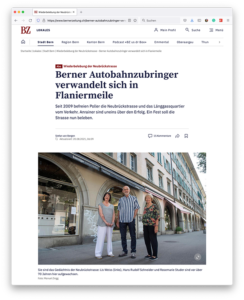 Berner Autobahnzubringer verwandelt sich in Flaniermeile (Berner Zeitung, Stefan von Bergen, 20.08.2021)